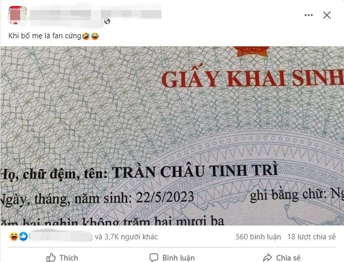 Đặt tên cho con, bố mẹ trẻ vấp phải phản ứng từ dân mạng