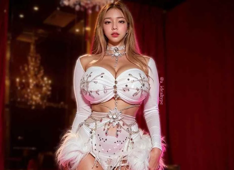 Gái xinh Hàn Quốc "chiêu đãi" vòng 1 khủng hơn 1 mét gây chú ý