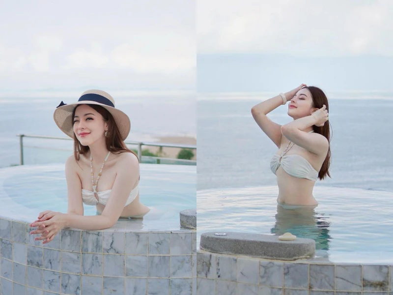 Rời đồng phục bay, nữ phi công Thái Lan diện đồ bơi cực nét