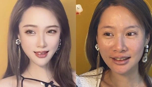 Tẩy trang trên sóng livestream, gái xinh khoe mặt mộc "hú hồn"