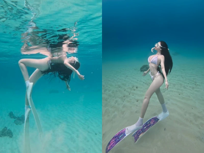 Hot girl số 1 Sài thành mê mẩn môn lặn, ước thành tiên cá