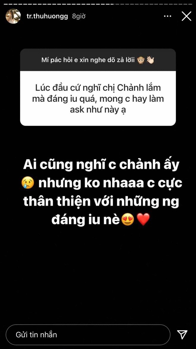 Dù bận con nhỏ nhưng mới đây, Thu Hương đã mở Q&amp;A tâm tình với mọi người.