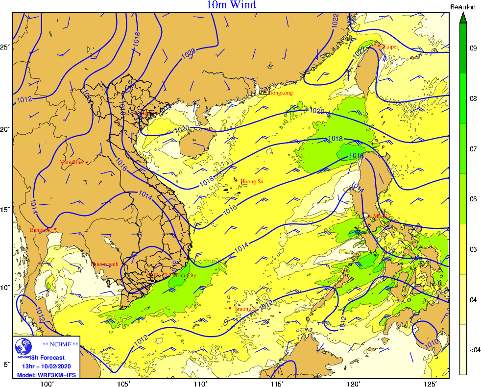 Thoi tiet ngay 10/2: Bac bo troi ret, bien Dong co gio manh song lon