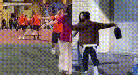 Mới đây, khoảnh khắc hậu vệ Vũ Văn Thanh ôm chầm lấy một cô gái trước cửa sân Hàng Đẫy và có hành động đùa giỡn thân thiết đã gây sốt mạng xã hội.