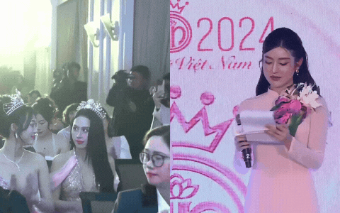 Tiếp đó, Huyền My giới thiệu Á hậu 2 là Trịnh Thùy Linh và ở hàng ghế khách mời, Thùy Linh vẫn giữ thái độ hòa nhã, đứng lên vẫy tay chào mọi người. Sự nhầm lẫn của bộ đôi MC nhanh chóng trở thành đề tài bàn tán sôi nổi trên mạng xã hội.