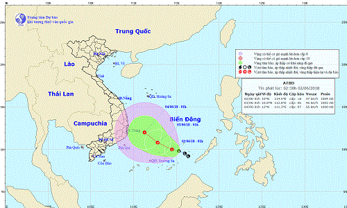 Vùng áp thấp có khả năng mạnh lên thành áp thấp nhiệt đới. Ảnh: Nchmf.