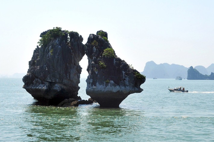 Hòn Gà Chọi (hay hòn Trống Mái) nằm phía Tây Nam của vịnh Hạ Long, cách biển Bãi Cháy khoảng 5 km. Hòn đảo được tạo thành từ 2 khối đá khổng lồ nằm giữa biển. Tên gọi độc đáo này xuất phát từ hình dáng hòn đảo tựa 2 con gà trống và mái đang chụm đầu vào nhau. Đây được xem là một biểu tượng du lịch của tỉnh Quảng Ninh.