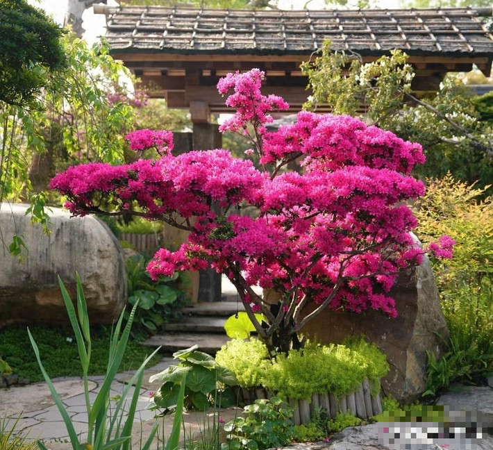 Màu sắc hoa đỗ quyên Nhật Bản rất đa dạng thay đổi từ trắng đến hồng, hồng vàng, đỏ, cam đỏ và tím, hoặc có nhiều họa tiết sọc, vảy, kẻ, viền... Thậm chí, trên 1 cây có thể xuất hiện nhiều màu hoa khác nhau. Ảnh minh họa Toutiao
