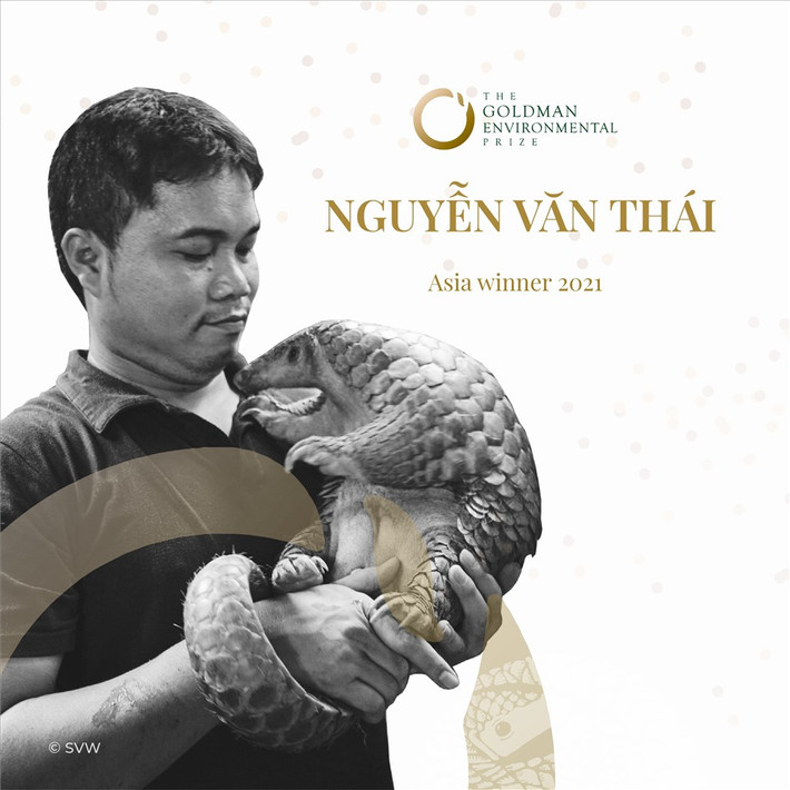 Ngày 16/6/2021, những nỗ lực của anh trong bảo tồn thiên nhiên đã được thế giới vinh danh tại Giải thưởng Goldman- Giải thưởng lớn nhất thế giới về môi trường, được coi là "Nobel Xanh" của thế giới. Ảnh: Giải thưởng Goldman