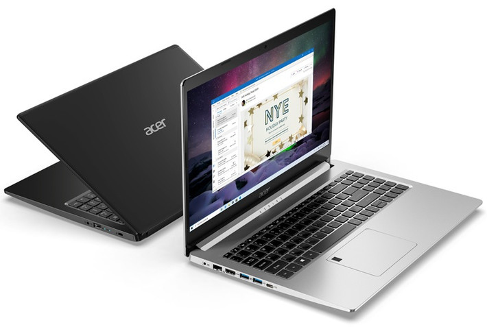 Mẫu laptop mới của Acer được trang bị chip AMD Ryzen 5000 cùng card đồ họa Nvidia GeForce GTX 1650. Acer Aspire 7 2021 đi kèm dung lượng RAM 8 GB cùng SSD 256 GB. Máy có khối lượng 2,1 kg. Ảnh: Acer.