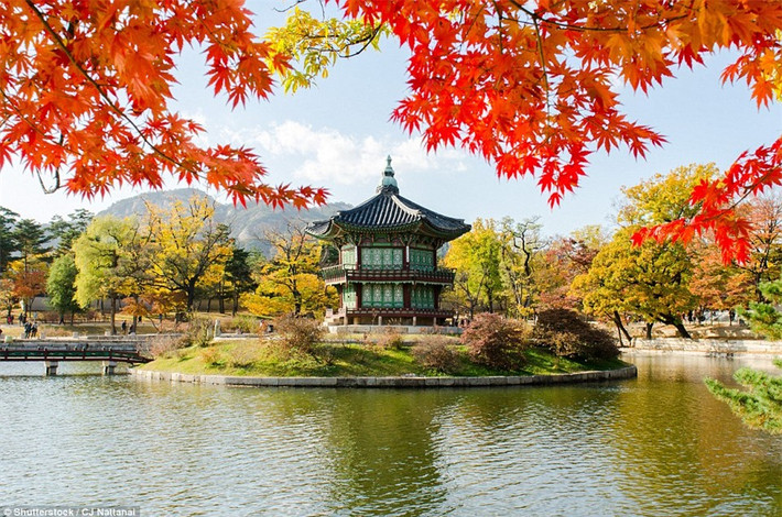 Gyeongbokgung Palace ở Seoul, Hàn Quốc: Được xây dựng vào năm 1395, Gyeongbokgung Palace cũng thường được gọi là cung điện Bắc vì vị trí của nó ở phía bắc xa nhất so với các cung điện khác.