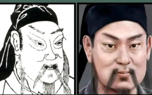 1. Quan Vũ: Nhà văn La Quán Trung mô tả nhân vật Quan Vũ: "Huyền Đức nhìn xem thấy người ấy mình cao chín thước, râu dài hai thước, mặt đỏ như gấc, môi như tô son, mắt phượng mày tằm, oai phong lẫm liệt." Từ bức ảnh AI khôi phục khuôn mặt của Quan Vũ, không thấy có nhiều điểm khác biệt so với tranh trong sách cổ.