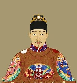 Theo truyền thuyết, long mạch của vương triều Thanh có liên quan đến một cây thần. Vào cuối thời Minh, khi Sùng Trinh hoàng đế đang tại vị, một đêm ngắm thiên không bỗng nhiên ông phát hiện ra ở phía Liêu Đông có một luồng mây tím cuồn cuộn lao tới trông giống như hàng trăm long thần đang cưỡi mây đạp gió. Ảnh chân dung hoàng đế Sùng Trinh.