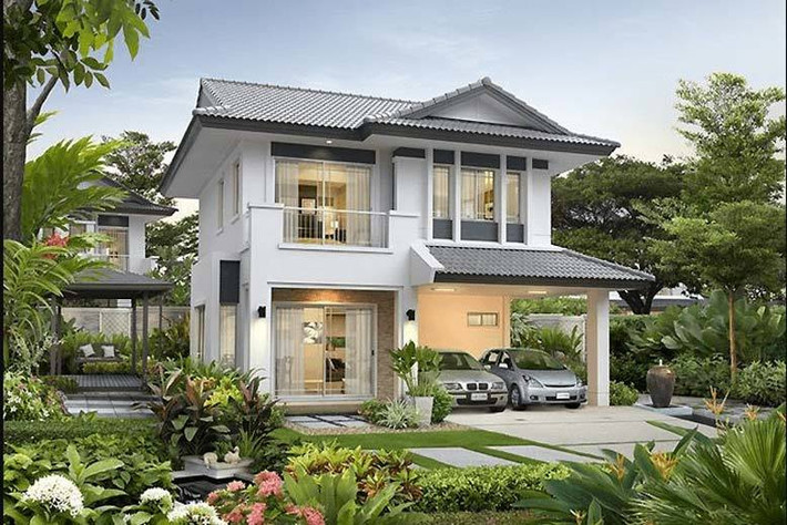 Gam màu trung tính, nhẹ nhàng làm giảm bớt sự cứng nhắc và tạo cảm giác mềm mại, nền nã cho căn biệt thự.