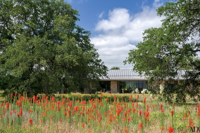 Căn nhà được bao quanh bởi những loại thực vật phong phú, đa dạng, và đặc trưng của bang Texas.