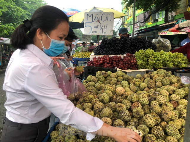 ##s###Những tuyến đường xung quanh khu công nghiệp Tân Tạo (Q.Bình Tân) như Trần Văn Giàu, đường 54, 3C... trái cây bán trên các xe đẩy có gia cực rẻ, chỉ từ 5.000-10.000 đồng/kg. Các xe hàng rong bắc loa liên tục chào mời khách mua mãng cầu, xoài, thanh long...