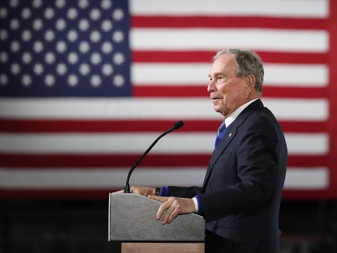 Michael Bloomberg là ứng viên tổng thống giàu nhất lịch sử Mỹ với khối tài sản hiện trị giá 55,4 tỷ USD. Ảnh: Getty.