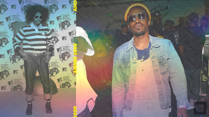 Andre 3000 được nhận xét là người không ngại thử nghiệm phong cách mới. Thậm chí, nam rapper từng đeo những bộ tóc rối, tóc giả vàng. Anh từng vắng mặt một thời gian dài rồi trở lại với style đơn giản hơn. Dù vậy, thành viên nhóm Outkast vẫn thể hiện cá tính riêng khi kết hợp với những thứ cần thiết như mũ len, áo cổ lọ màu trơn hay quần tây. Ảnh: Complex Original, Getty.