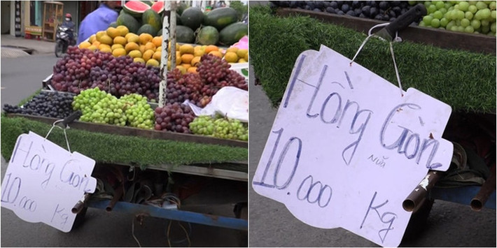 ưởng hồng giòn 10k/cân thì mua cả chục cân mới hết 100k. Nào ngờ nhìn kỹ mới phát hiện ra chữ "nửa" nó bé hơn cả quả hồng thế kia thì... Chơi gì kì thế các anh, các chị?