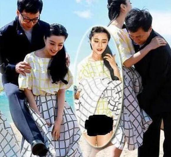 Phạm Băng Băng bị nhiều người chê là "ngớ ngẩn" vì để "lộ hàng" ở LHP Cannes, trong khi Thành Long lại có hành động mập mờ.