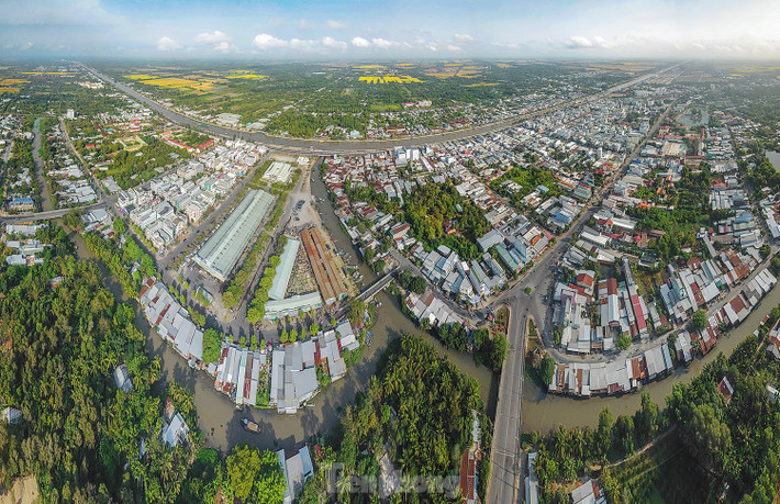 Toàn cảnh thành phố Vị Thanh, tỉnh Hậu Giang.