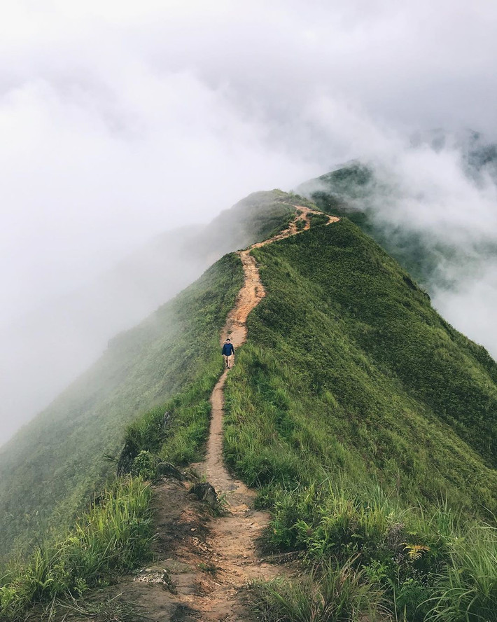 Tà Xùa, Bình Liêu, Mẫu Sơn là 3 địa điểm được ví là "sống lưng khủng long". Tên gọi độc đáo này xuất phát từ địa thế đường mòn nhô lên uốn lượn và hiểm trở giống như sống lưng con khủng long thời tiền sử. Ảnh: Nga.nguyen.nga.