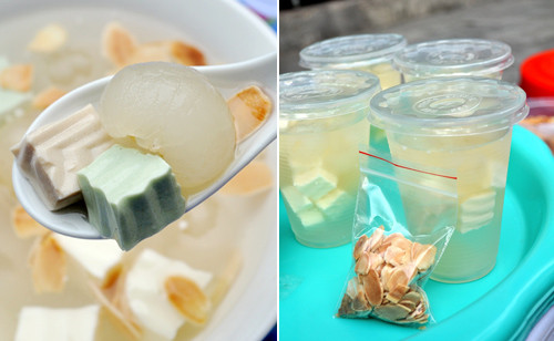 Chè khúc bạch giòn, mát lạnh mang đến cho người ăn cảm giác thanh thanh không hề biết ngán. Món trè này mới xuất hiện và nhanh chóng làm "mưa làm gió" trên thị trường ăn vặt mùa hè Hà Nội.