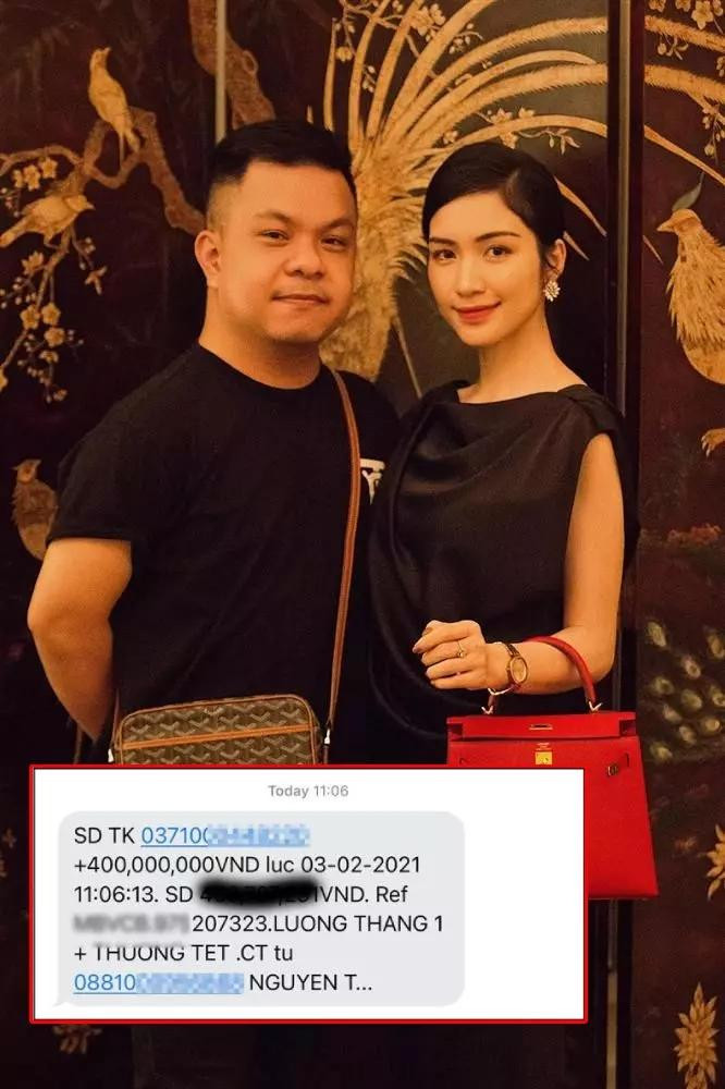 hông chỉ hiện vật, một số sao Việt còn tặng hiện kim cho cộng sự. Vào dịp Tết Nguyên Đán 2021, quản lý Hoà Minzy hào hứng khoe lương và thưởng từ nữ ca sĩ. Theo đó, anh khiến ai nấy phải tròn mắt khi nhận được tổng số tiền lên đến 400 triệu đồng.