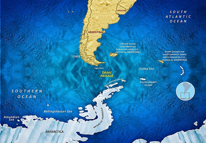 Vùng nước khét tiếng này nằm giữa Cape Horn của Nam Mỹ và quần đảo Nam Shetland của Nam Cực.