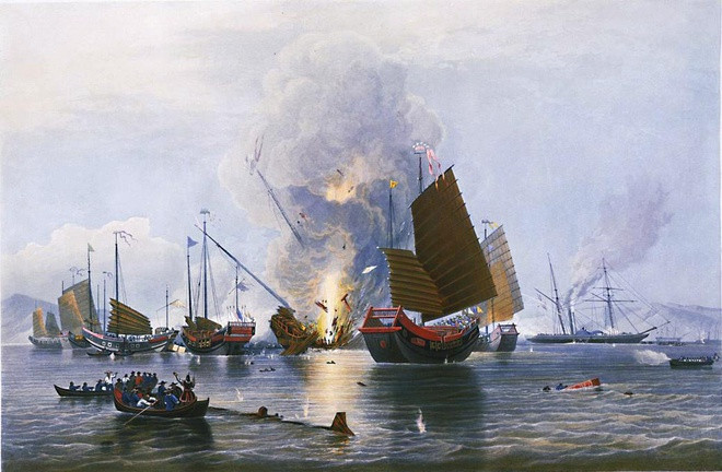 Theo sách giáo khoa Lịch sử, chiến tranh thuốc phiện lần thứ nhất (1839-1842), còn được gọi là chiến tranh nha phiến hay chiến tranh Anh - Trung Quốc là sự mở đầu cho quá trình xâm chiếm Trung Quốc của các nước đế quốc. Thất bại trong cuộc chiến này buộc triều đình Mãn Thanh phải ký hiệp ước Nam Kinh năm 1842. Đây là hiệp ước bất bình đẳng đầu tiên bất lợi cho Trung Quốc.