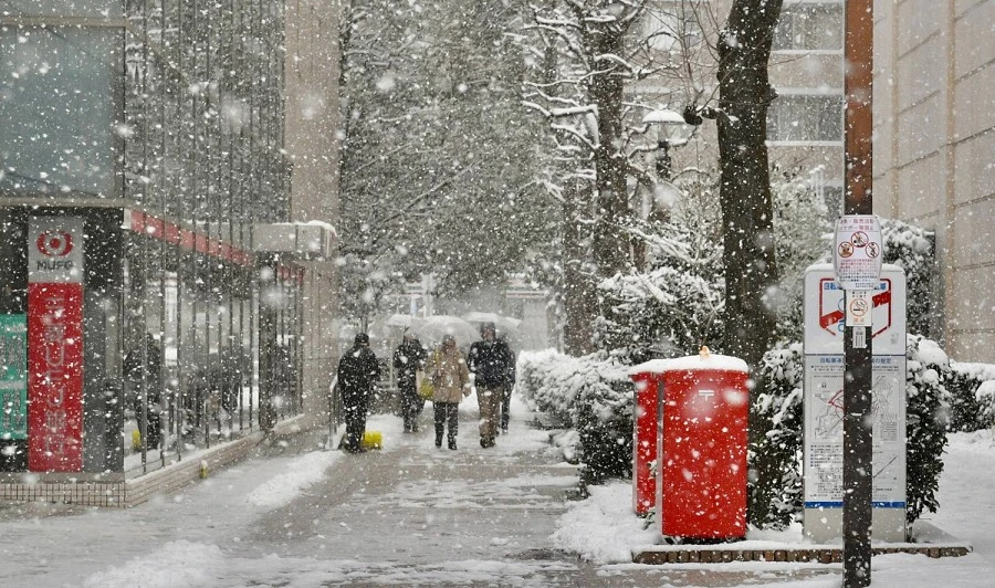 Hình ảnh tuyết phủ trắng xóa ở Nhật Bản trong mùa đông lạnh giá