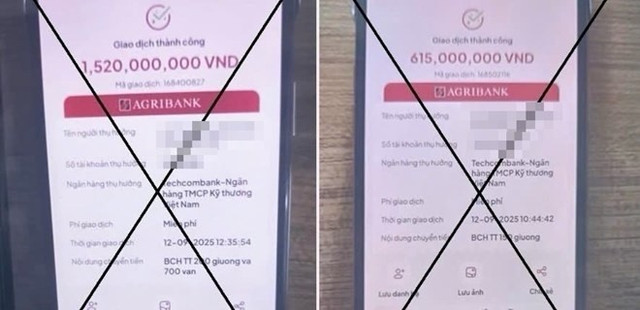 Đối tượng giả danh cán bộ quân đội cung cấp giả mạo đã chuyển khoản thanh toán để lừa tiền bà H (Ảnh: Bộ CHQS tỉnh cung cấp) 4.jpg