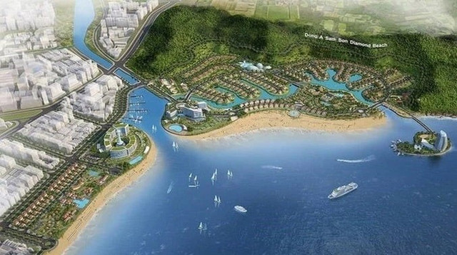 au nhiều năm triển khai, dự án khu đô thị sinh thái biển Đông Á Sầm Sơn vẫn bị bỏ hoang. Ảnh: Phối cảnh của Đông Á. 11111.jpg