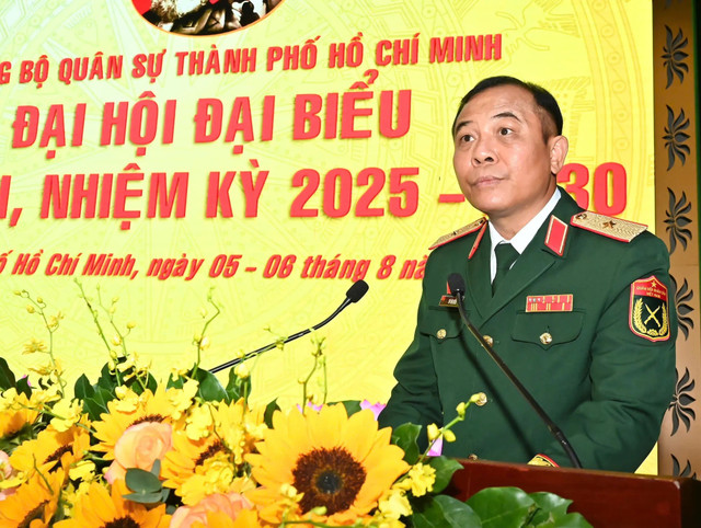 Thiếu tướng Vũ Văn Điền phát biểu khai mạc. Ảnh: VIỆT DŨNG 8888888888888.jpg