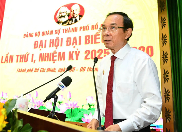 Đồng chí Nguyễn Văn Nên phát biểu chỉ đạo đại hội. Ảnh: VIỆT DŨNG 88888888888888888888.jpg