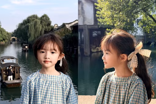 [GALLERY] Con gái Đông Nhi - Ông Cao Thắng hóa nàng thơ nhí giữa Ô Trấn