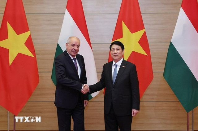 Chủ tịch nước Lương Cường và Tổng thống Hungary Sulyok Tamas tại Hà Nội tháng 5/2025. (Ảnh: Lâm Khánh/TTXVN) Chủ tịch nước Lương Cường và Tổng thống Hungary Sulyok Tamas tại Hà Nội tháng 5/2025. (Ảnh: Lâm Khánh/TTXVN)