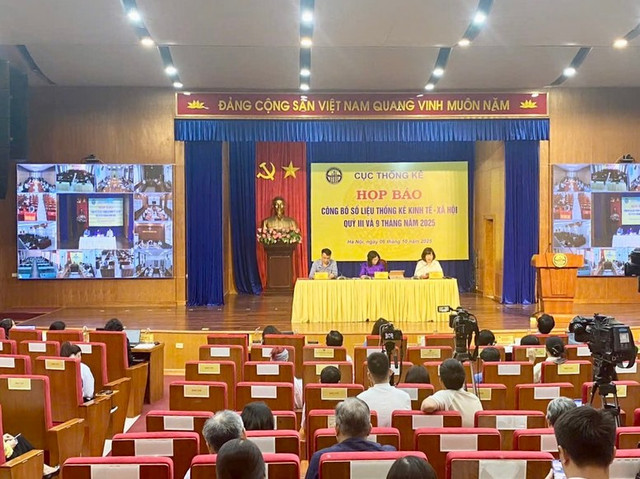 Họp báo Công bố số liệu thống kê kinh tế xã hội quý III và 9 tháng năm 2025 do Cục Thống kê, Bộ Tài chính tổ chức ngày 6/10. Ảnh: VGP/Minh Ngọc. Họp báo Công bố số liệu thống kê kinh tế xã hội quý III và 9 tháng năm 2025 do Cục Thống kê, Bộ Tài chính tổ chức ngày 6/10. Ảnh: VGP/Minh Ngọc.