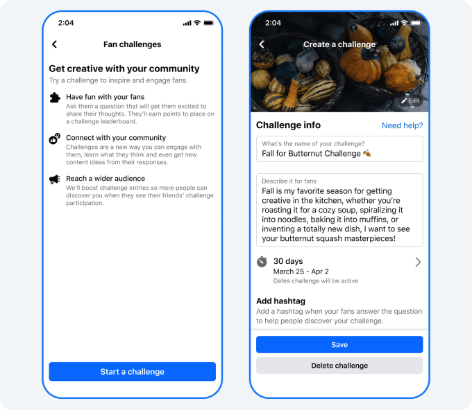 Người sáng tạo nội dung hoặc các KOL có thể tạo thử thách cho fan hâm mộ trên Facebook. Ảnh: Meta Người sáng tạo nội dung hoặc các KOL có thể tạo thử thách cho fan hâm mộ trên Facebook. Ảnh: Meta
