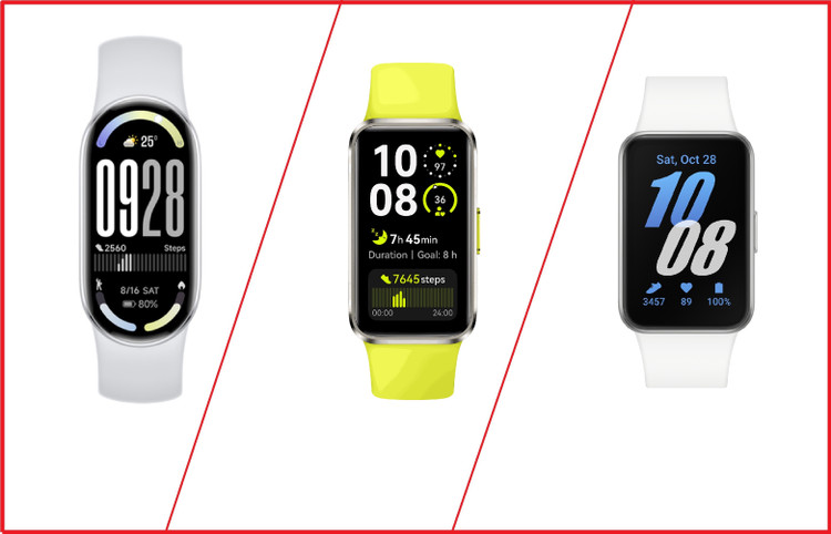 Xiaomi Band 10, Huawei Band 10 và Samsung Galaxy Fit 3 đều xuất sắc trong mức giá tầm 1 triệu đồng. 3-band.jpg