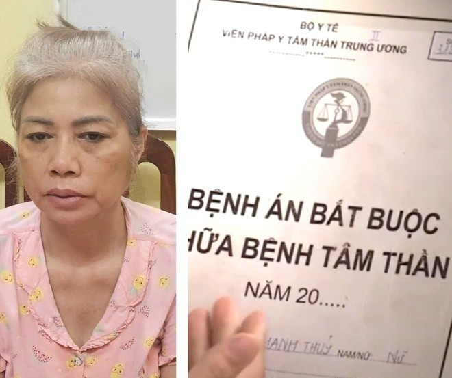 Đối tượng Thủy cùng bệnh án tâm thần chữa trị bắt buộc trong Viện Pháp y tâm thần Trung ương.