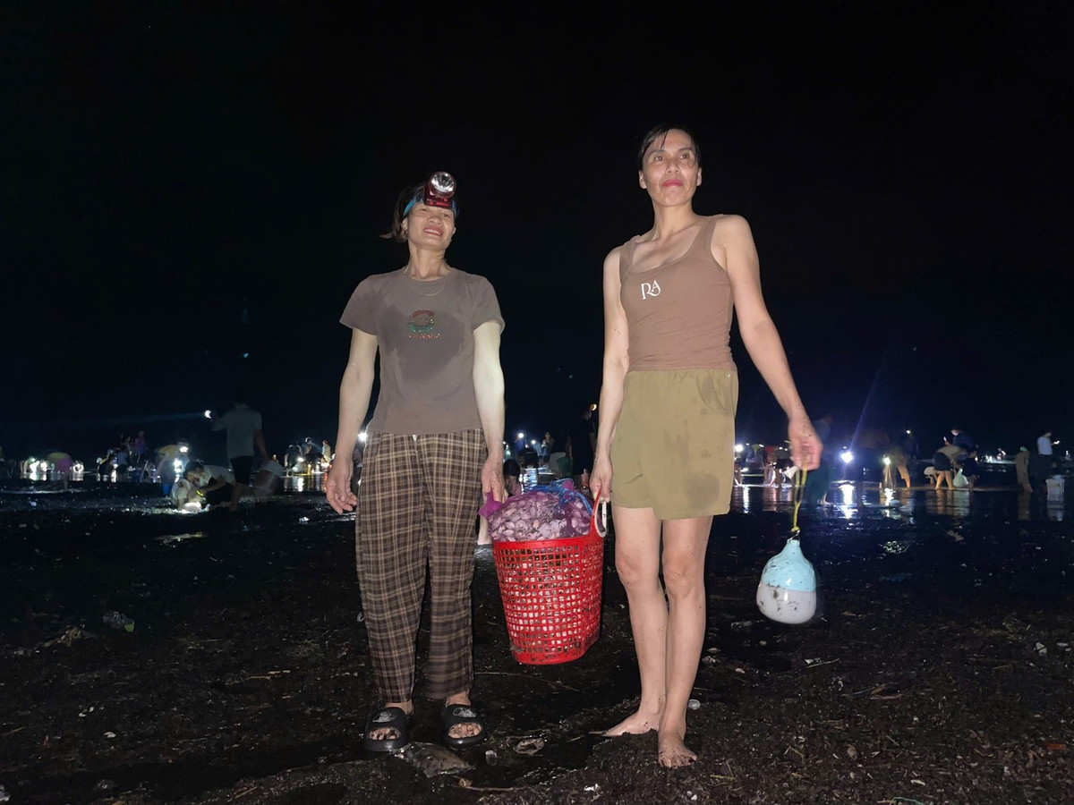 Trung bình mỗi người dân vớt được khoảng 40-50kg. Ngay sau đó thương lái thu mua tại biển với giá 8.000 đồng/kg.
