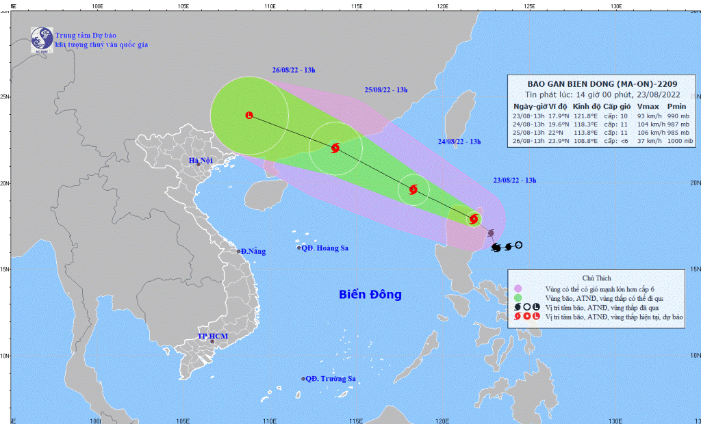 Bao Ma-on giat cap 13 di vao Bien Dong, tro thanh con bao so 3