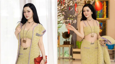 Giáng My gây sốt với eo thon sau giảm 3 kg, U60 vẫn đỉnh cao nhan sắc