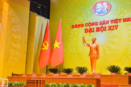 Không gian bên trong nơi diễn ra Đại hội XIV của Đảng
