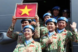 Nữ chiến sĩ thuộc lực lượng gìn giữ hòa bình Liên hợp quốc. Ảnh: An Nhiên/Báo ĐBND.