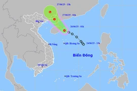 Ngày 26/6 áp thấp nhiệt đới trên Biển Đông gây mưa lớn 