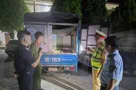 Cao Bằng phát hiện 4 xe tải vận chuyển 35 con lợn không rõ nguồn gốc