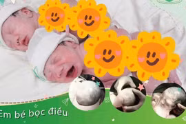 Ca sinh đôi đặc biệt, một bé chào đời còn nguyên trong bọc ối