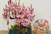 Hoa đào len sợi, giá chục triệu vẫn khó mua